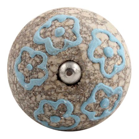 Sky Blue Floral Crackle Ceramic Wine Stoppper
